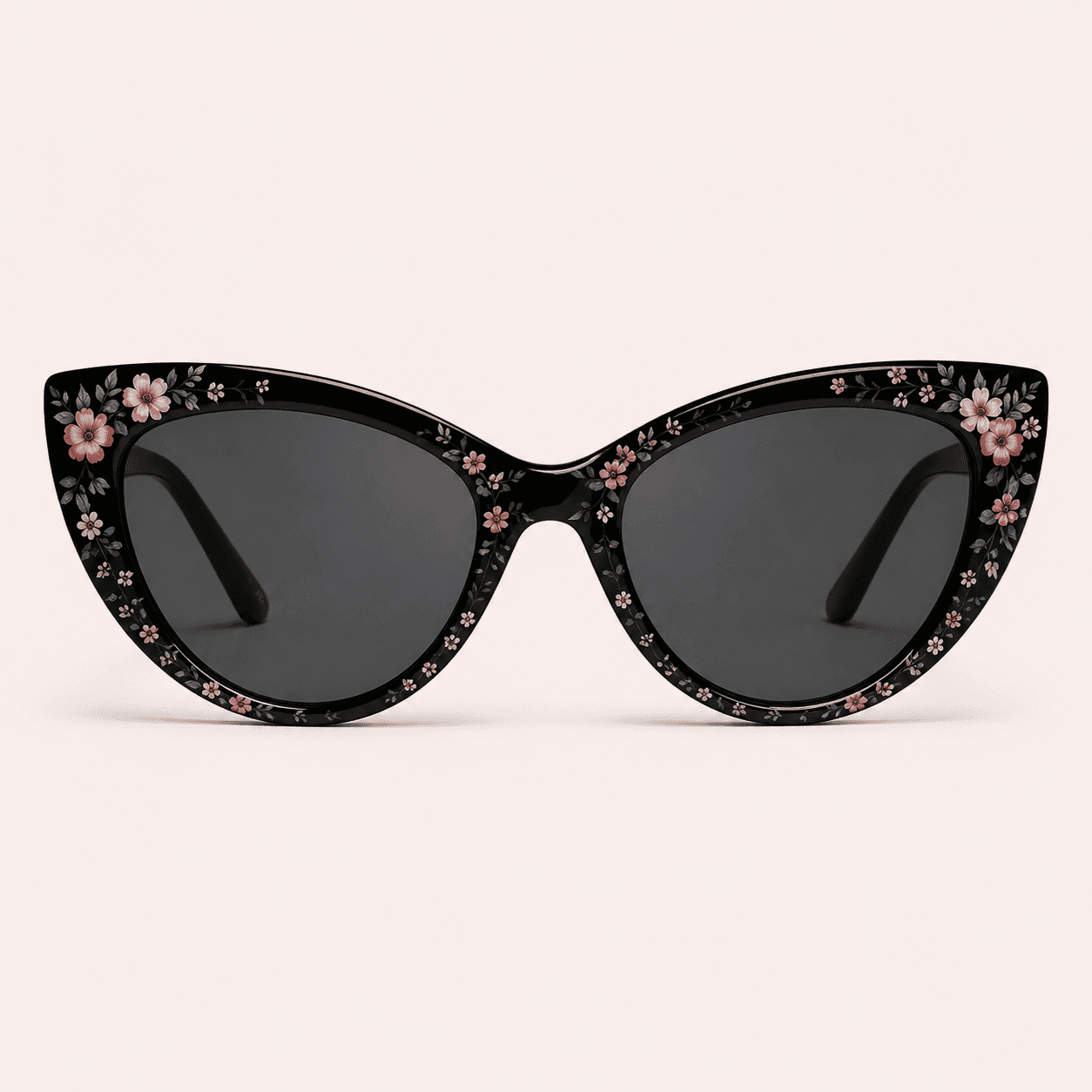 Ladies Cat Eye Sunglasses - Tortoise & Floral Black thumbnail 2
