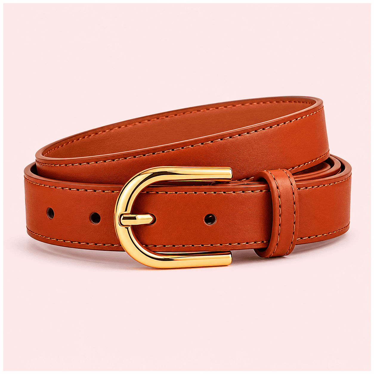 Classic Leather Style Belt - Tan Brown, Dark Brown & Black - Image 1 of 3