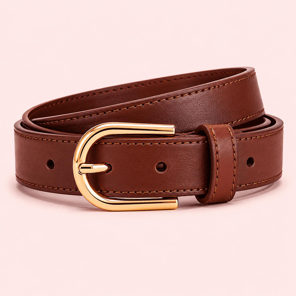 Classic Leather Style Belt - Tan Brown, Dark Brown & Black thumbnail 2