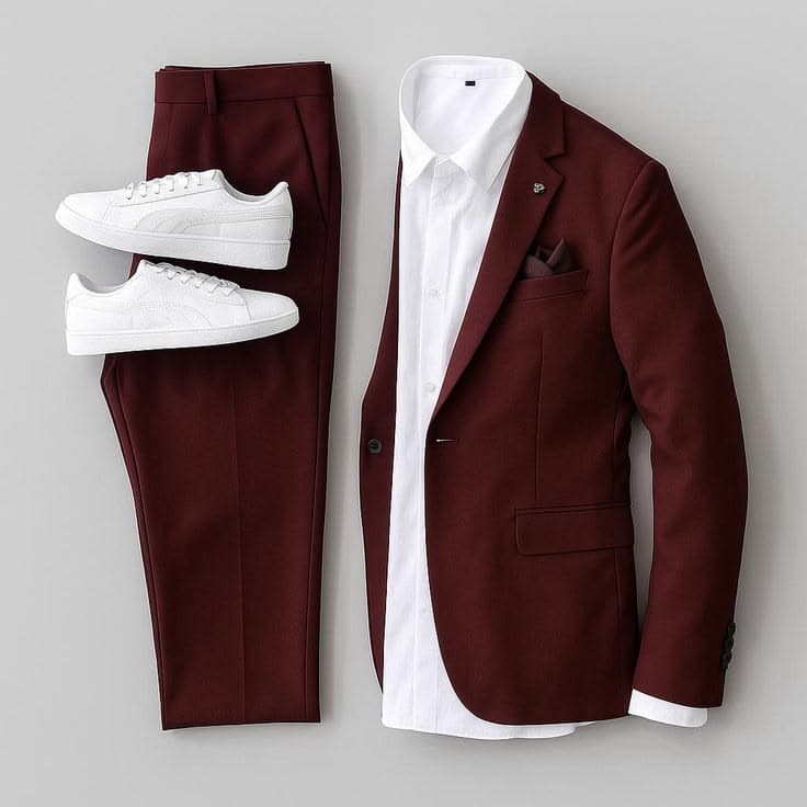 Men’s Smart Casual Blazer Suit Set - Brown, Maroon, Navy & Royal Blue thumbnail 2