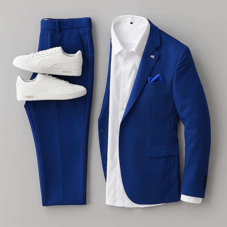 Men’s Smart Casual Blazer Suit Set - Brown, Maroon, Navy & Royal Blue thumbnail 4