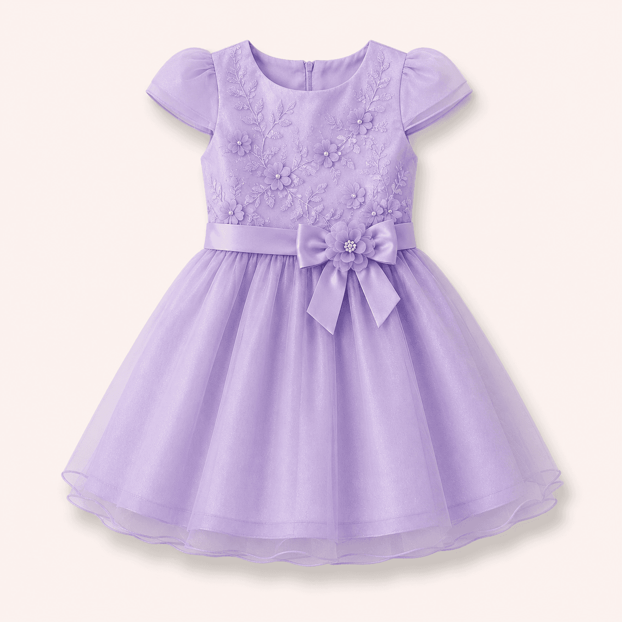 Baby Girls Party Frock – Soft Pink & Lavender Purple thumbnail 2