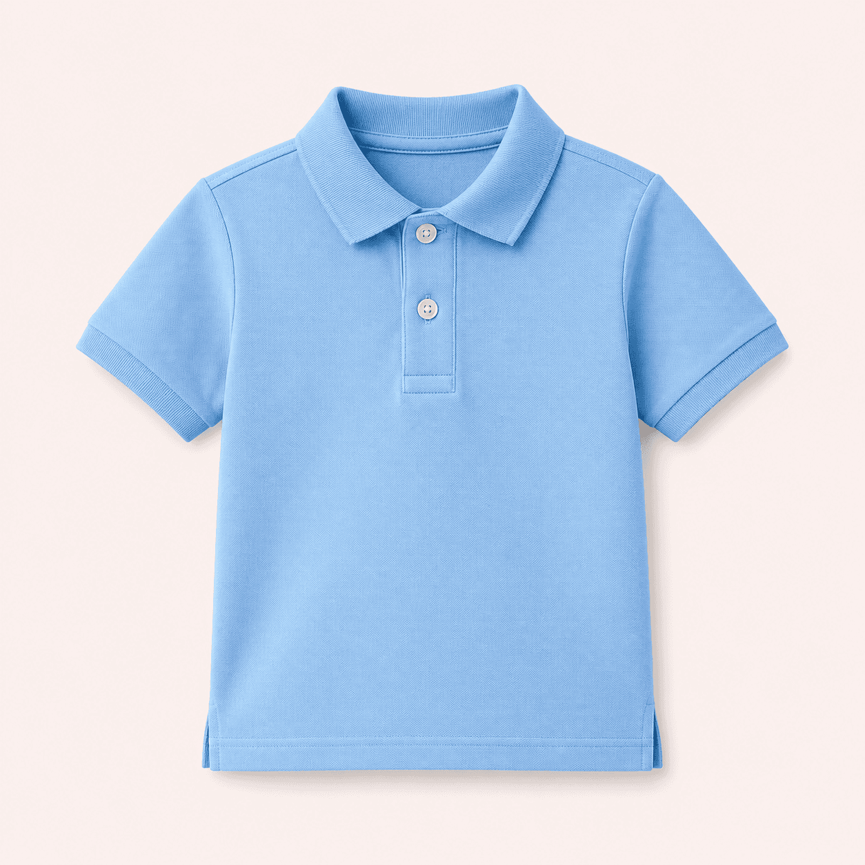 Kids Classic Polo T-Shirt – Sky Blue & Coral Red - Image 1 of 2