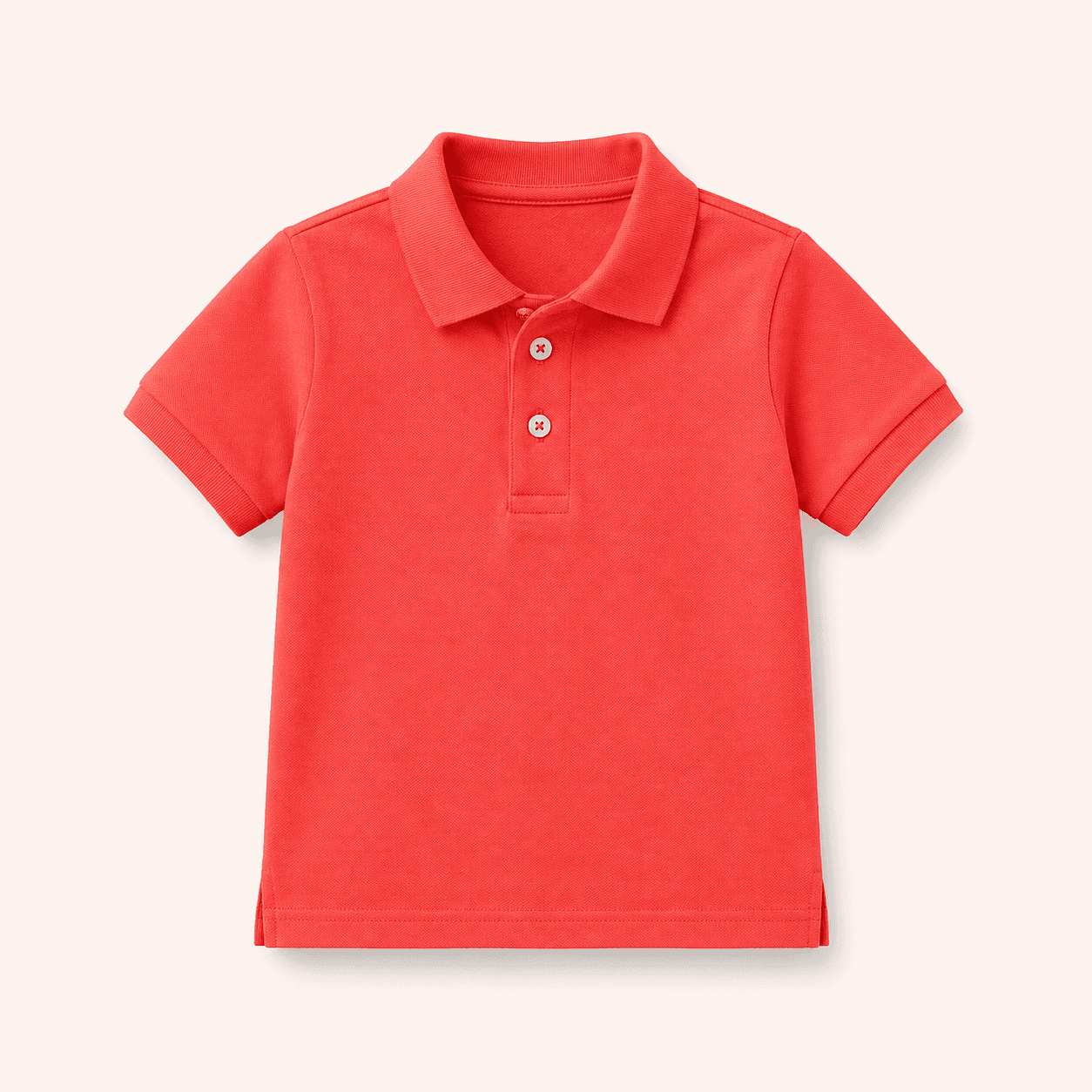 Kids Classic Polo T-Shirt – Sky Blue & Coral Red thumbnail 2